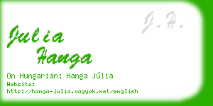 julia hanga business card